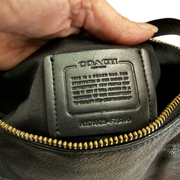 Coach Black Pebbled Leather Mia Shoulder Bag Purse F73196 - Picture 8 of 10